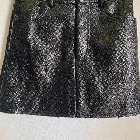 Avantlook Textured Embossed Structured Black Retro Y2K Goth Coquette Skirt L - Picture 2 of 6
